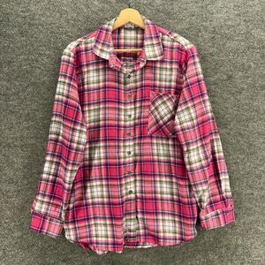 Binch & Stone Shirt Women L Large Pink Plaid Button Up Collared Long Sleeve